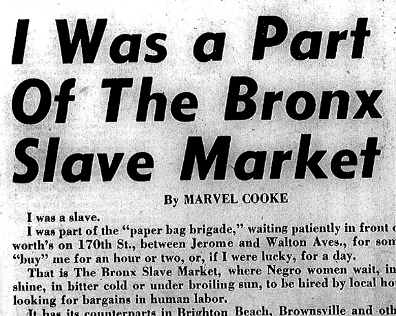 Marvel Jackson Cooke, “I Was a Part of the Bronx Slave Market," The Compass Sunday Magazine, January 8, 1950