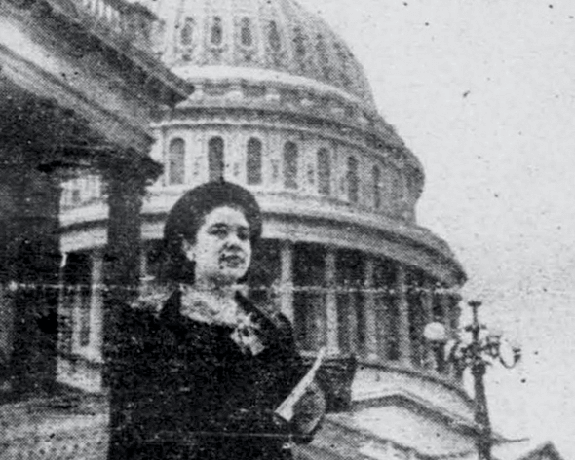 Alice Dunnigan (1906-1983) on the Capitol steps, July 5, 1947, Louisville Leader Collection, 1917-1950, University Archives and Records Center, University of Louisville, Louisville, Kentucky