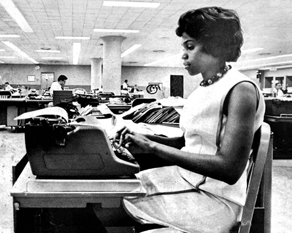 Becomes first Black woman reporter hired at the Washington Post, 1961, Dorothy Butler Gilliam