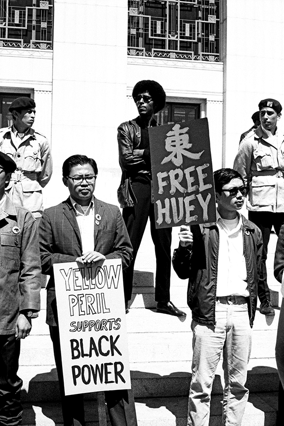 Roz Payne, photographer. Asian American demonstrators rally for Huey P. Newton's release in Oakland, 1969, Courtesy of Roz Payne